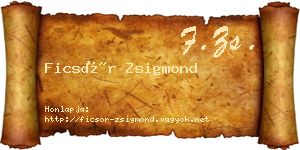 Ficsór Zsigmond névjegykártya