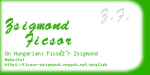 zsigmond ficsor business card